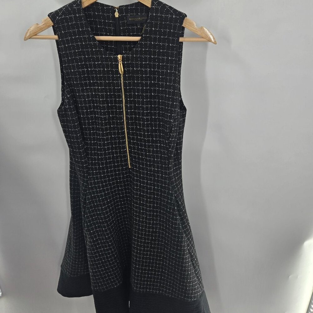 Donna Karan New York Black Tweed Sleeveless Mini Cocktail Dress XS